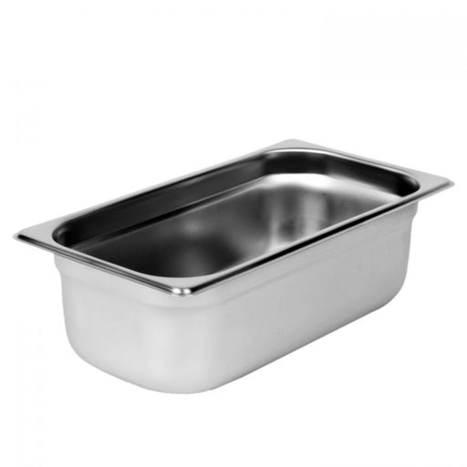 Thunder Group STPA2134 Third Size, 4" Deep, Anti-Jam, Heavy-Duty, Stainless Steel 18-8, 304 Material, True 22 Gauge, Dishwasher Safe, No Microwave, Oven Safe, NSF
