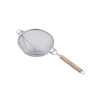 CAC China STRH-10S Reinforced Single Strainer Mesh Stainless Steel with Wood Handle 10-1/4-inches Diamater