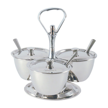 CAC China STSV-3 Stainless Steel Tabletop Server Set 3-Compartment