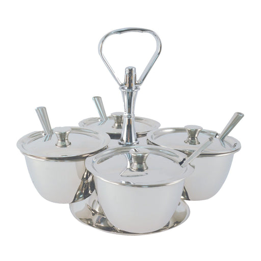 CAC China STSV-4 Stainless Steel Tabletop Server Set 4-Compartment