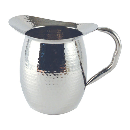 CAC China SWPH-3 3 quart/96 oz. Hammered Stainless Steel Pitcher W/O Ice Guard