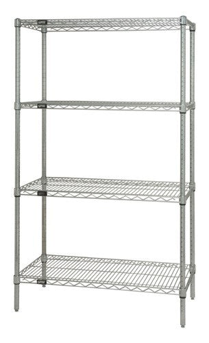 Quantum Storage Solutions WR86-1436C Chrome Wire Shelving Starter Kit 