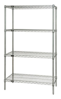 Quantum Storage Solutions WR54-1854S Stainless Wire Shelving Starter Kit 