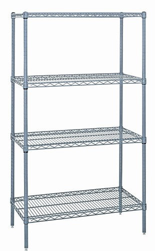 Quantum Storage Solutions WR54-2142GY Epoxy Coated, Gray Wire Shelving Starter Kit 