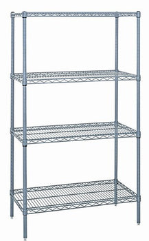 Quantum Storage Solutions WR74-1448GY Epoxy Coated, Gray Wire Shelving Starter Kit 