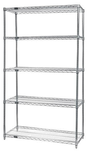 Quantum Storage Solutions WR86-2130C-5 Chrome Wire Shelving Starter Kit 