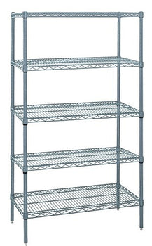 Quantum Storage Solutions WR74-2130GY-5 Epoxy Coated, Gray Wire Shelving Starter Kit 