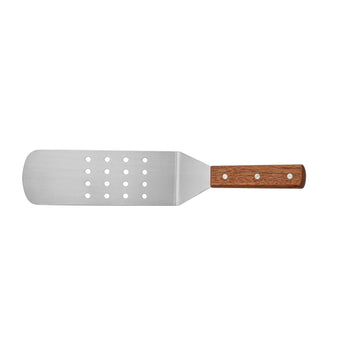 CAC China TNRW-PF83 Turner Perforated Stainless Steel with Wood Handle 8-1/4-inches