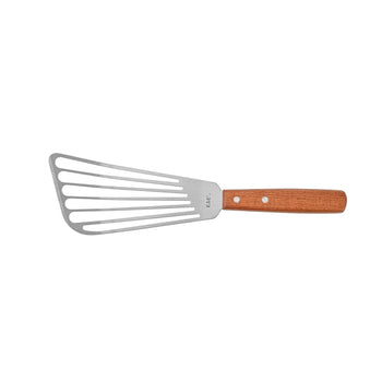 CAC China TNRW-SP73 Spatula Slotted Stainless Steel with Wood Handle 6-3/4-inches