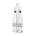 CAC China W2SQ-16S 3-Piece 16oz Oil/Vinegar Cruet (2) and Chrome Rack (1) Set