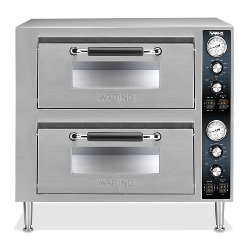 Waring WPO750 Heavy-Duty Double-Deck Pizza Oven - Dual Chamber